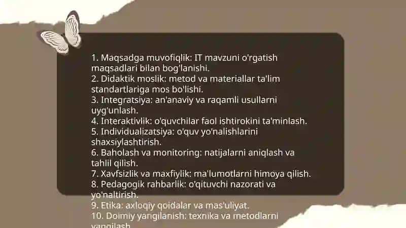 Axborot texnologiyalarini mashgʻulotlarda qoʻllash metodikasi Umbarova Dilnura 3