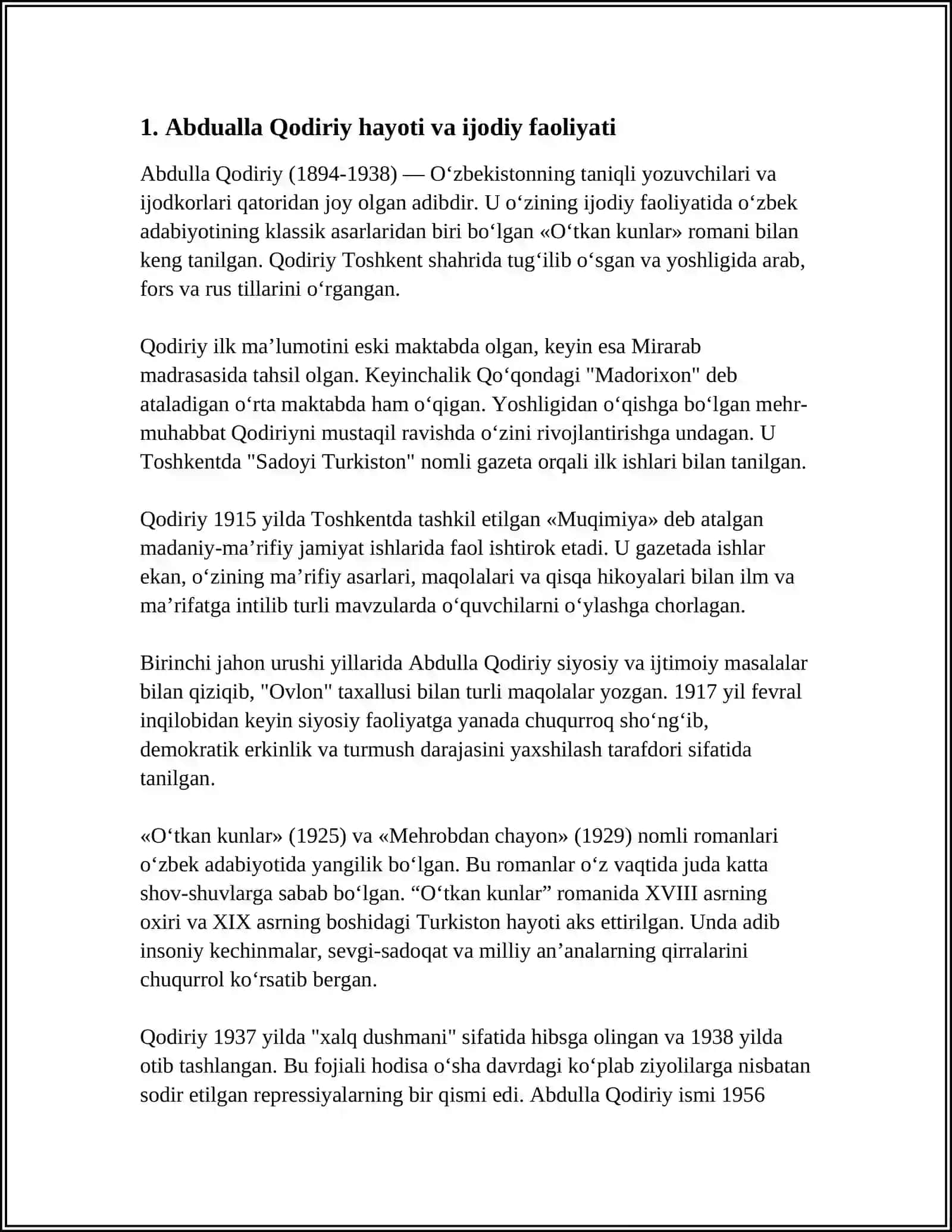 BAHODIR KARIMOV "ABDULLA QODIRIY VA GERMENEVTIK TAFAKKUR" KITOBINI OʻRGANISH 3