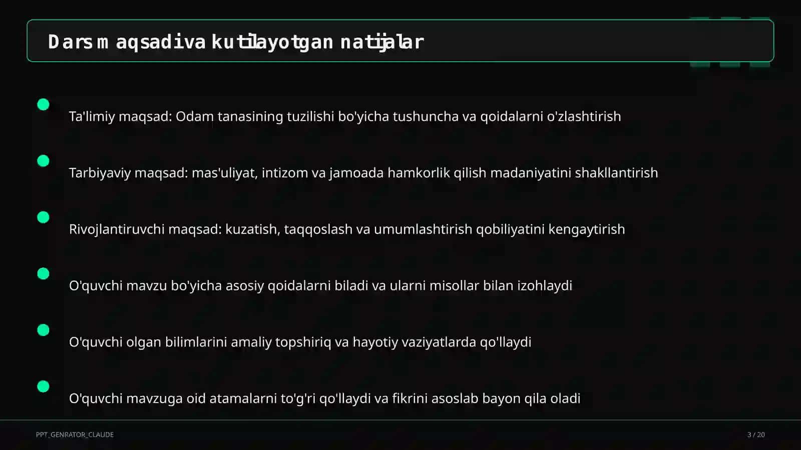 Odam tanasining tuzilishi (2-sinf) 3