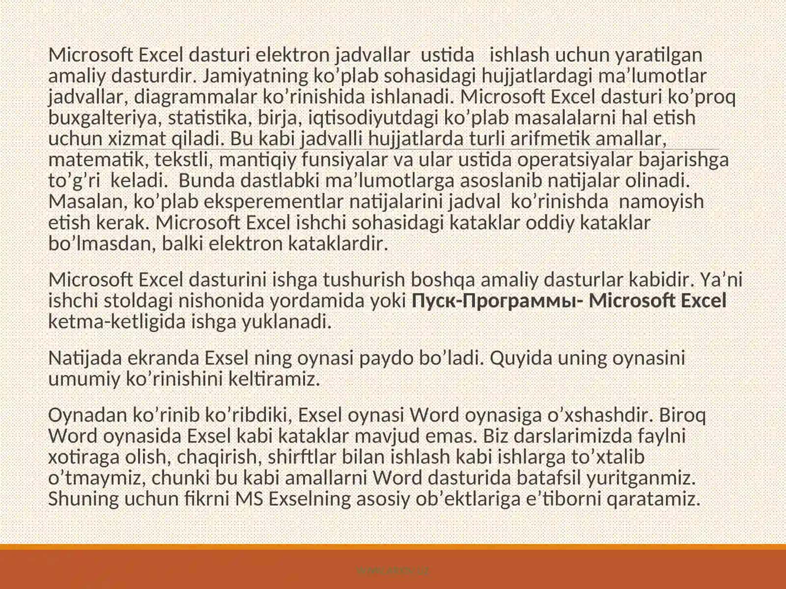 Microsoft Exsel dasturi 3