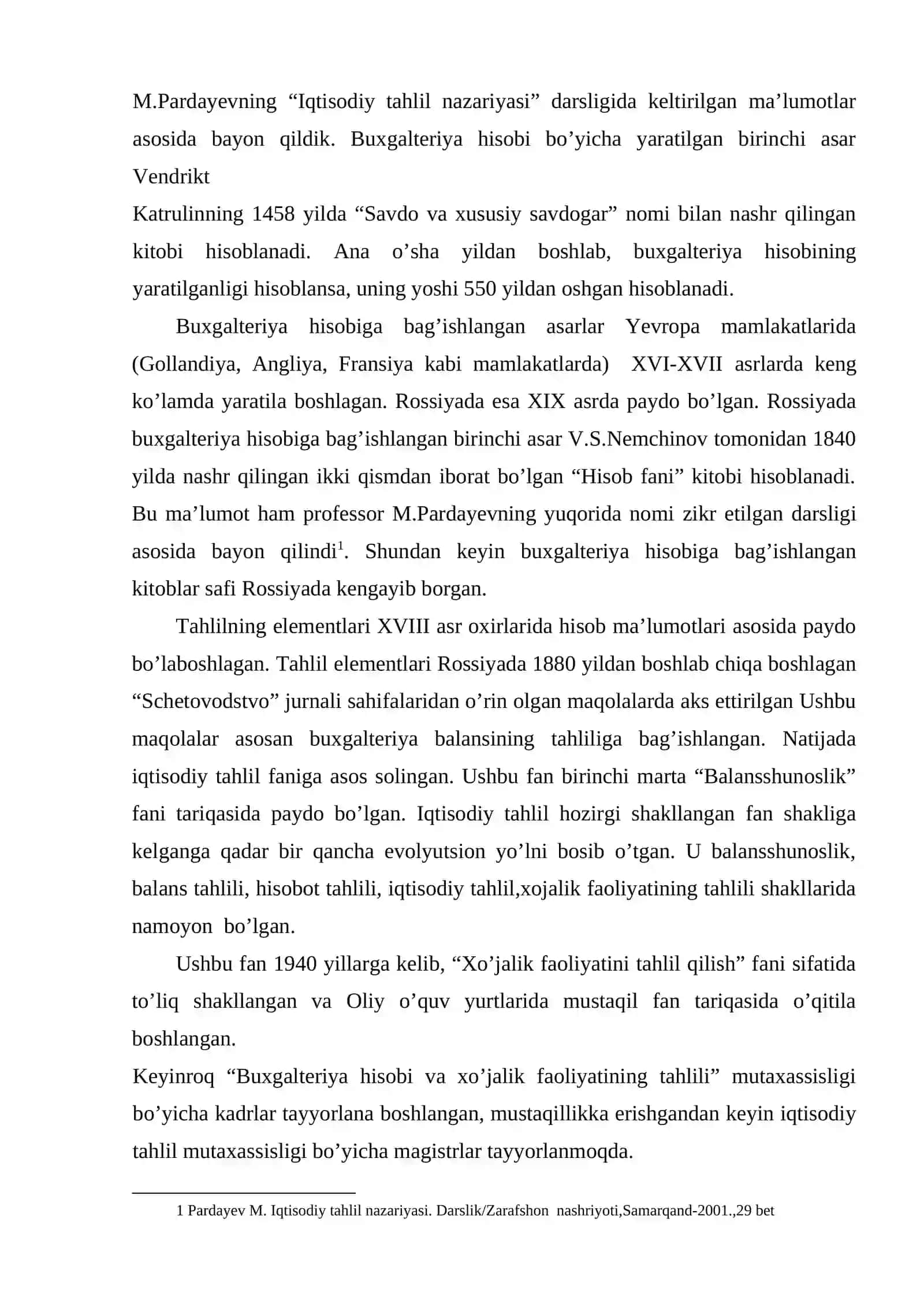 Iqtisodiy tahlil fanining rivojlanish tarixi va xo’jalikni boshqarishdagi o’rni 3