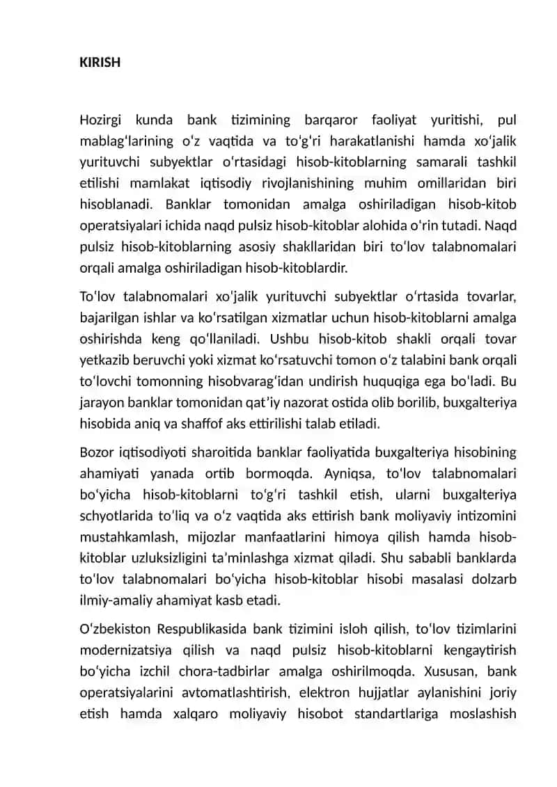 Banklarda to‘lov talabnomalari bo‘yicha hisob-kitoblar hisobi 3