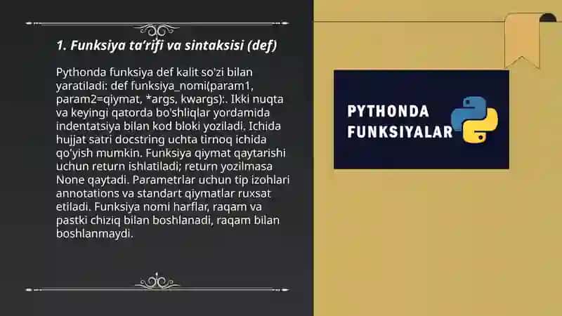 Python dasturlash muhitida funksiyalar 3