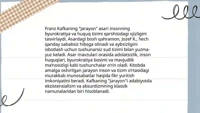 Kafka "Jarayon" 3