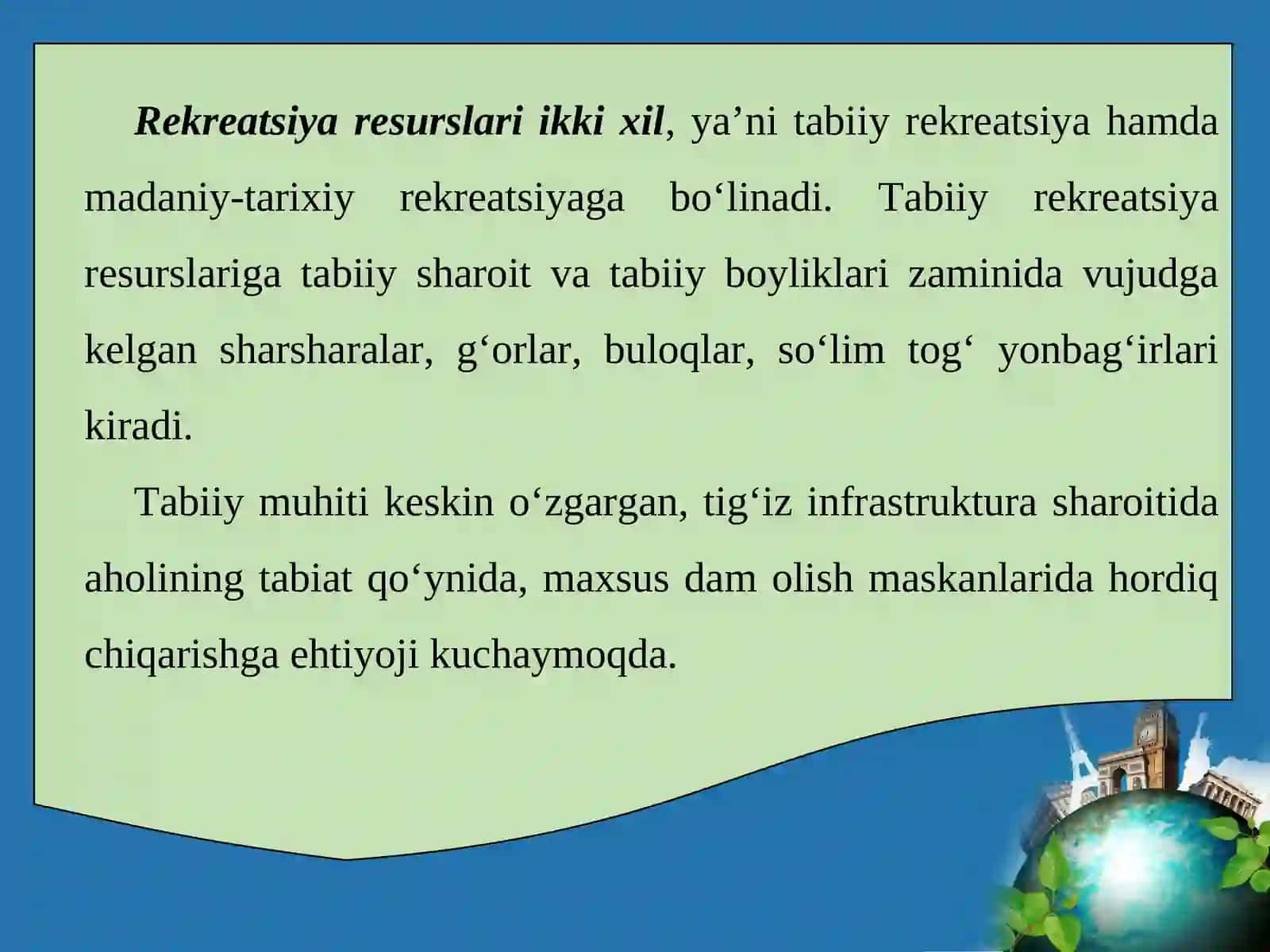 O‘zbekistonda rеkrеatsiya va turizm 3