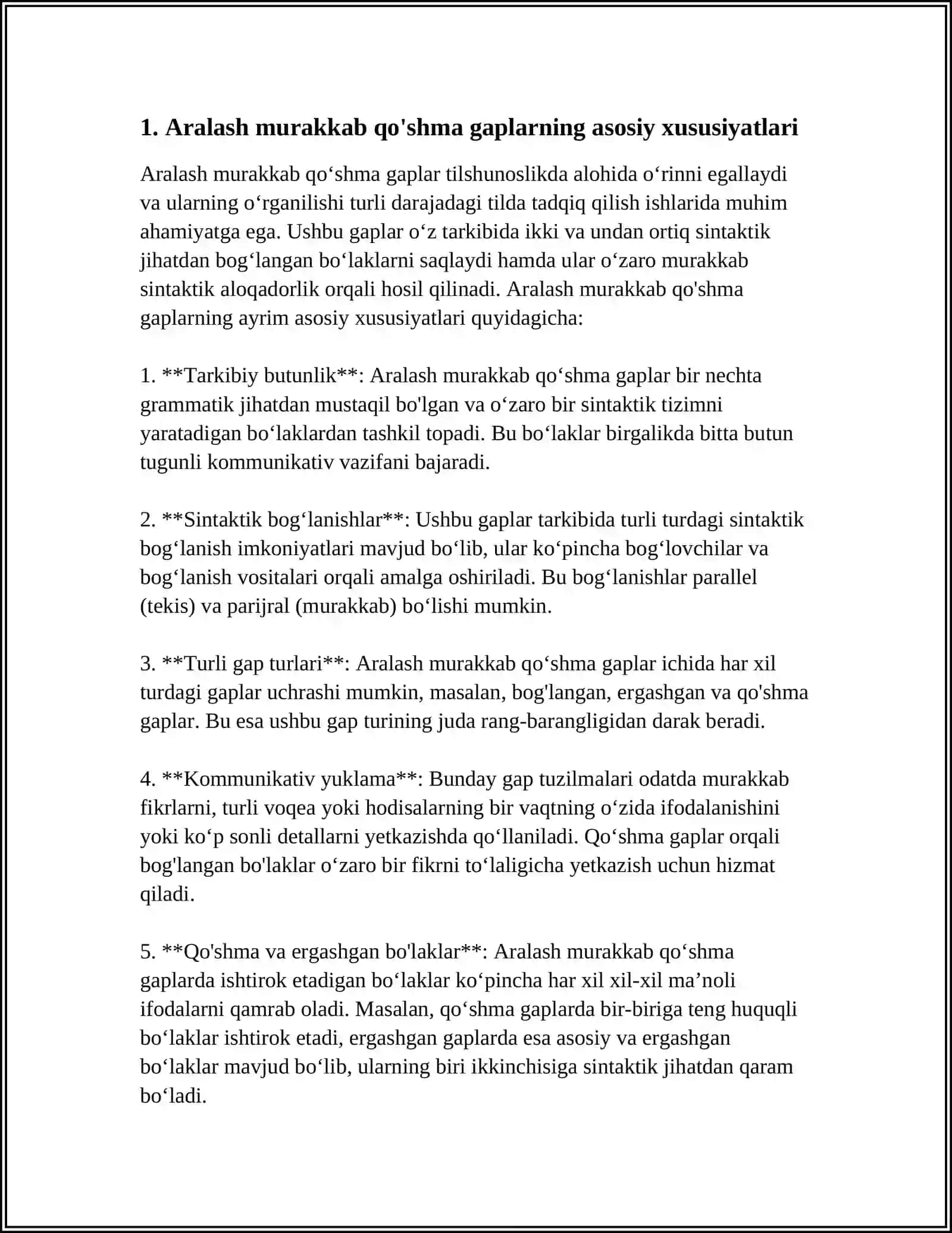 ARALASH MURAKKAB QO'SHMA GAPLAR,QISMLARI UYUSHGAN MURAKKAB QUSHMA GAPLAR,KO'CHIRMA GAPLI QUSHMA GAPLAR 3