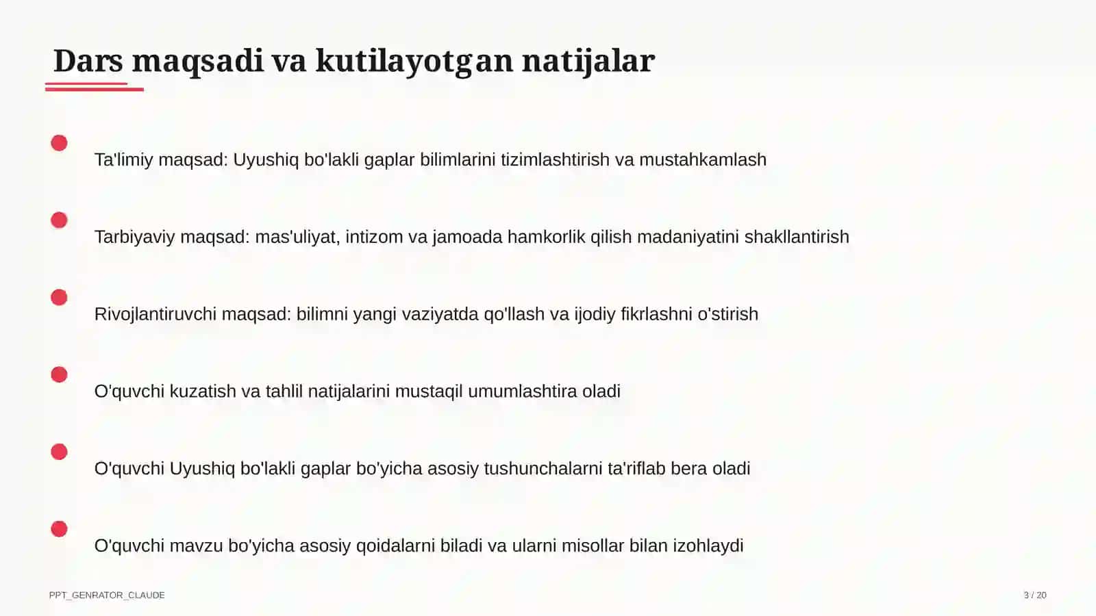 Uyushiq bo'lakli gaplar (4-sinf) 3