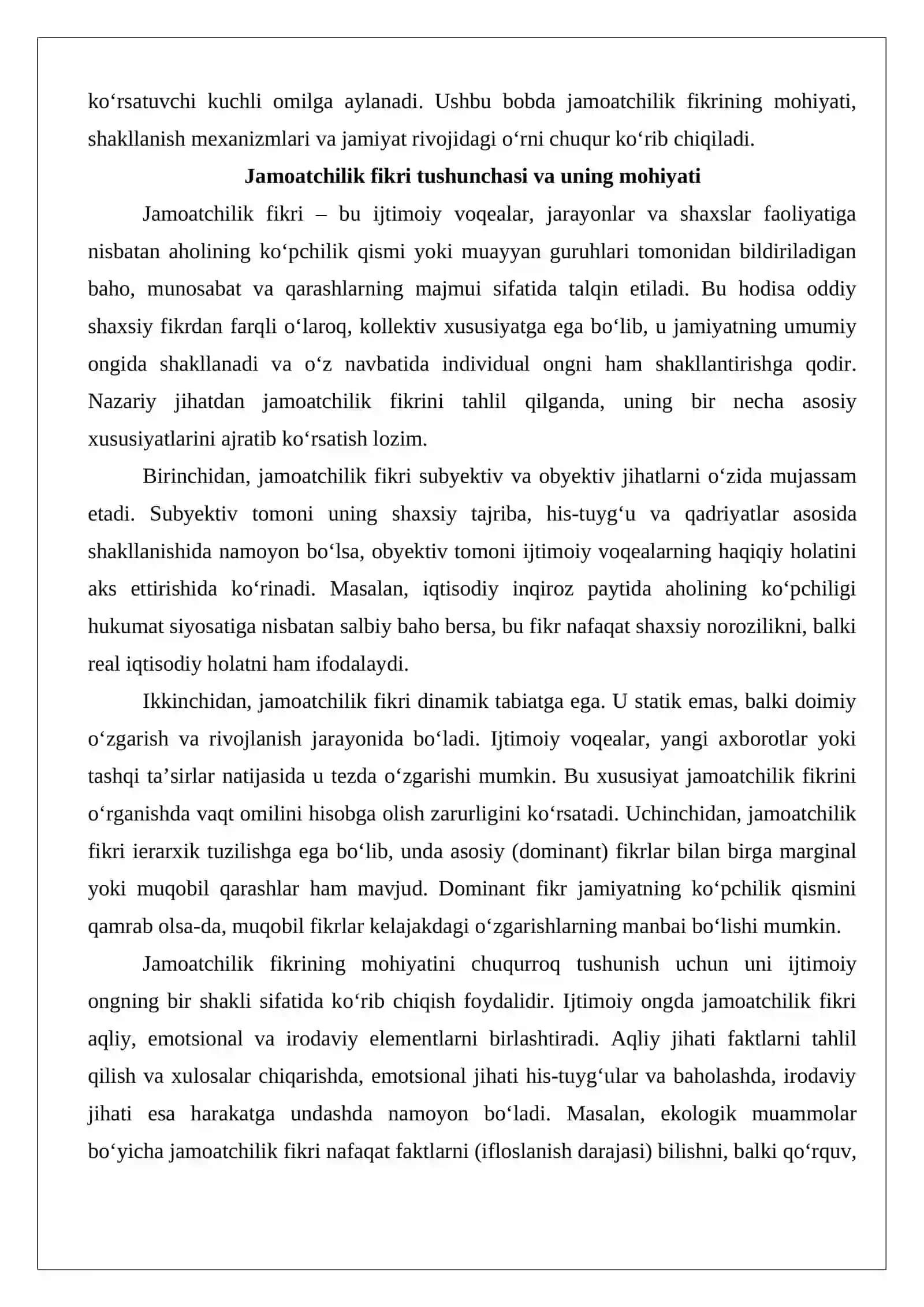 Jamoatchilik fikrini o‘rganish jarayonida sotsiologik tadqiqot usullarini qo‘llash xususiyatlari 3