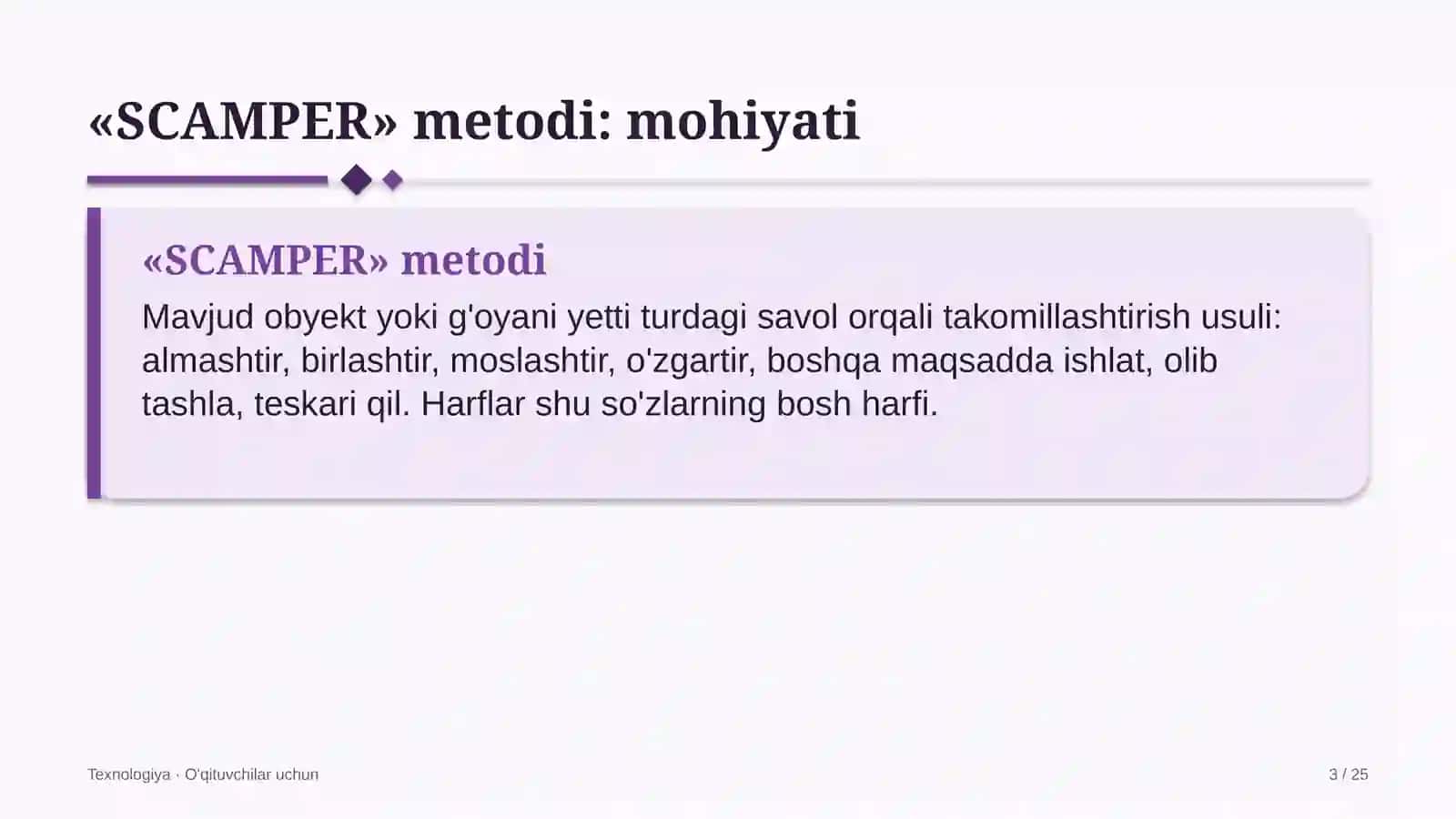 texnologiya darslarida scamper metodidan foydalanish 8517 3