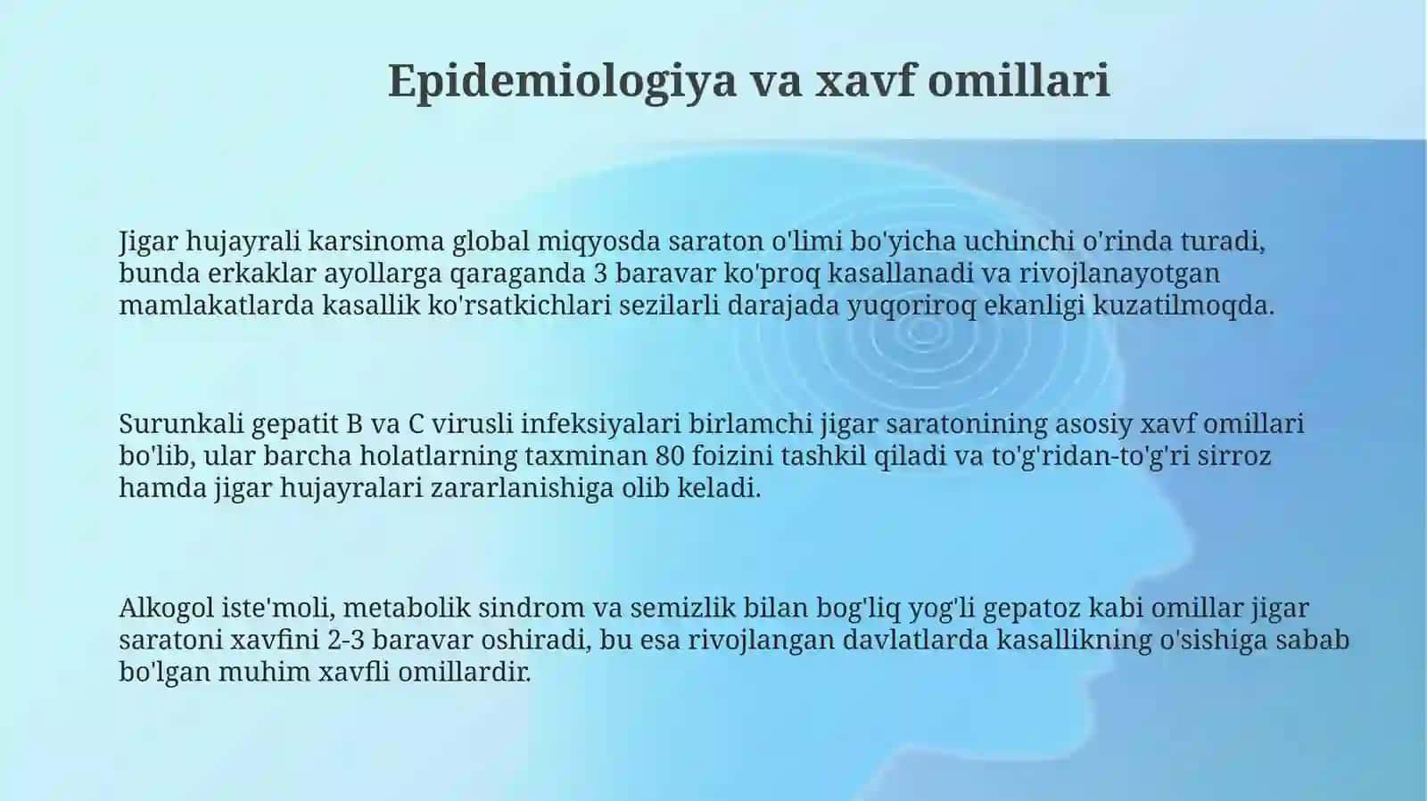 Gepatobiliar joylashuv o‘smasi.Jigar saratoni 3