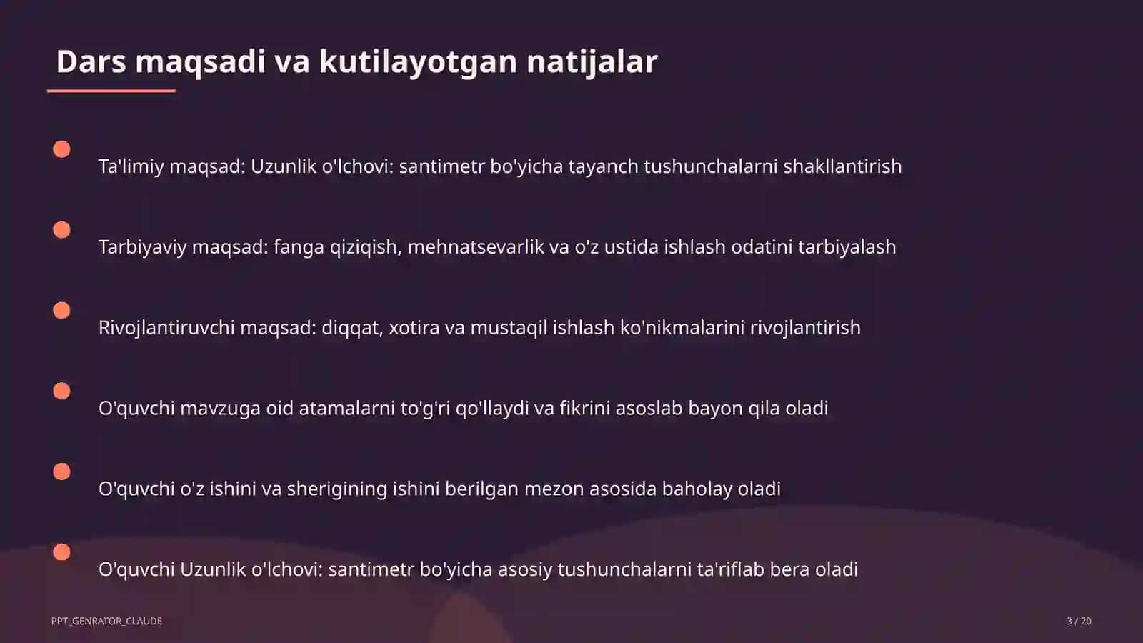Uzunlik o'lchovi: santimetr (1-sinf) 3