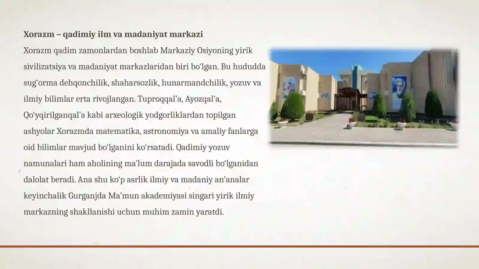Xorazm Ma’munakademiyasi – Sharqil-m-fanining buyuk markazi 3