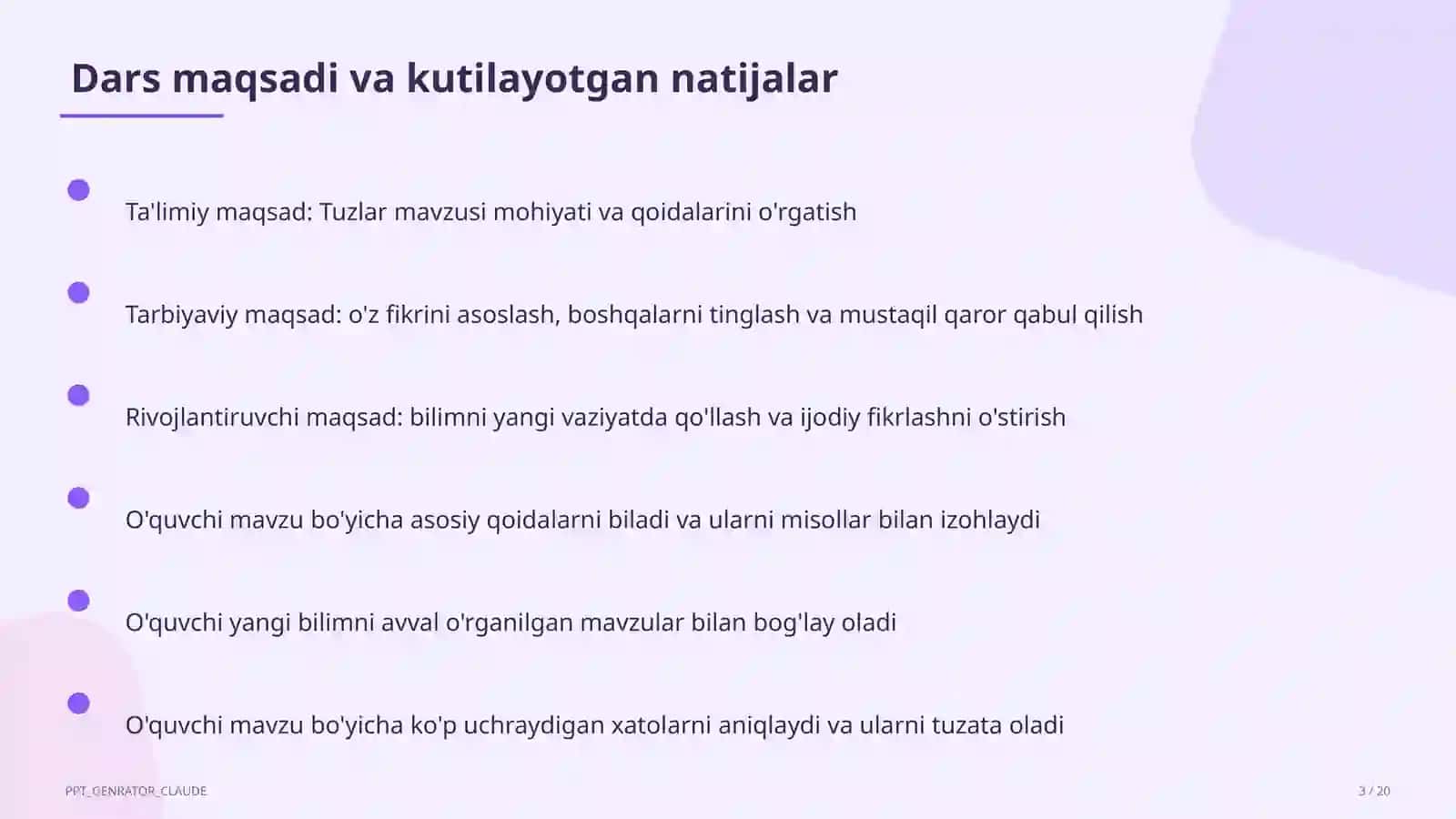 Tuzlar (8-sinf) 3