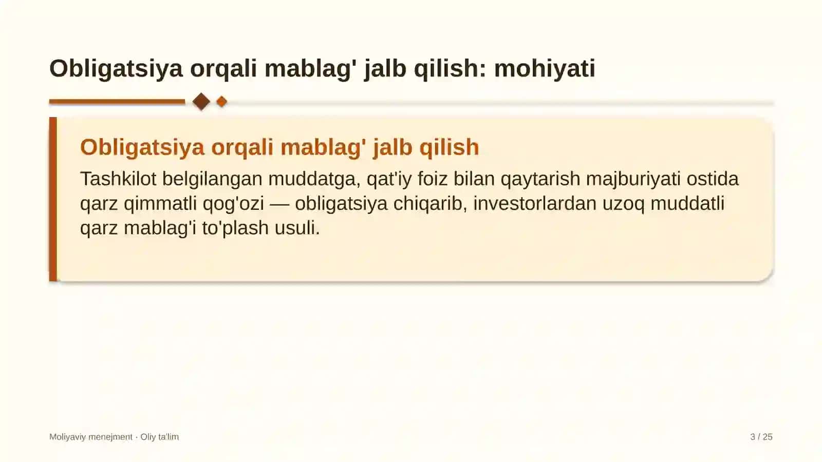 tibbiyot oliy ta'lim muassasalarida obligatsiya chiqarish orqali mablag' jalb qilish 4857 3