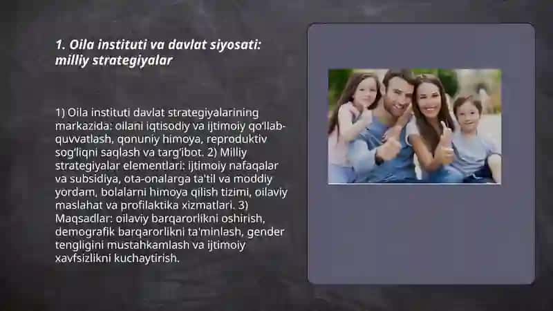 Oila instituti va davlat siyosati: milliy strategiyalar 3