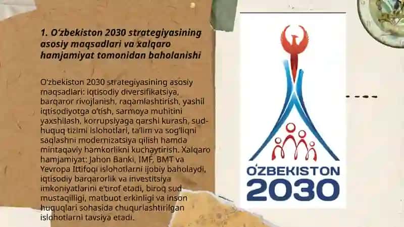 Oʻzbekiston 2030 strategiyasi va uning xalqaro hamjamiyat tomonidan eʼtirof etilishi 3