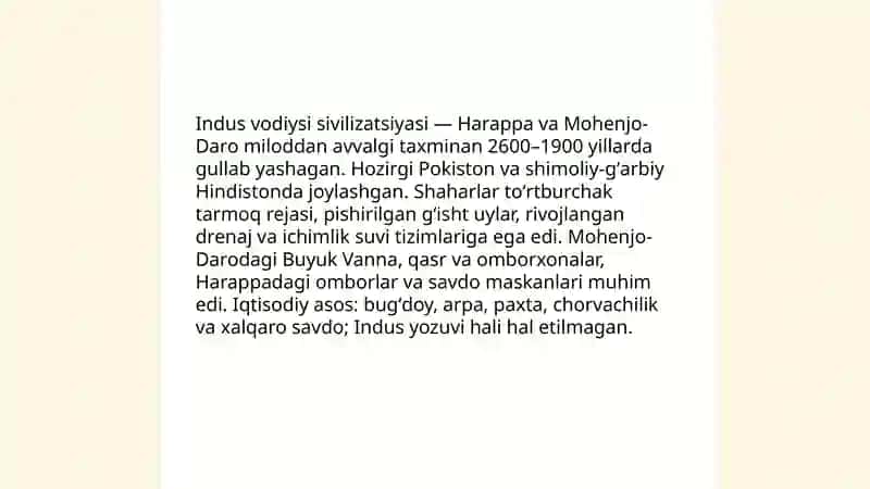 Indus vodiysi sivilizatsiyasi 3