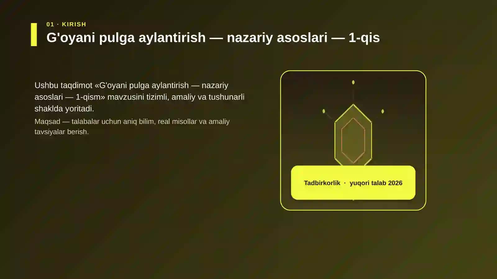 G'oyani pulga aylantirish — nazariy asoslari — 1-qism 3