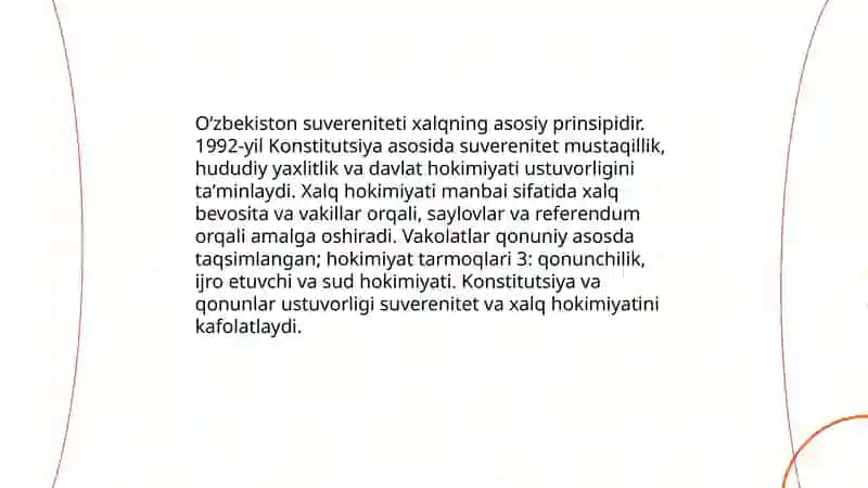 Oʻzbekiston Respublikasi Konstitutsiyasining asosiy tamoyillari 3
