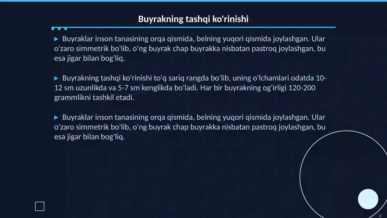Buyrakning tuzilishi (Fizialogiya) 3