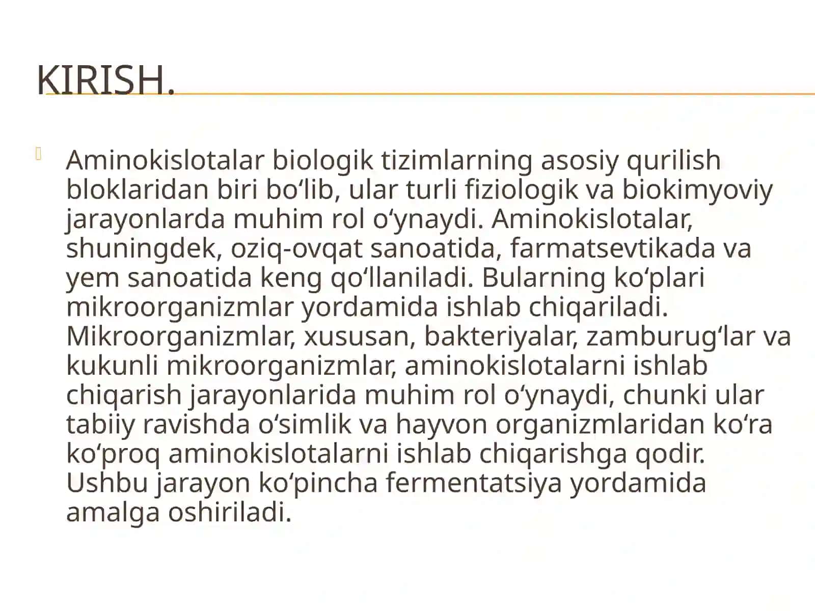 Aminokislotalarni ishlab chiqarishda ishtirok etuvchi mikroorganizmlar 3