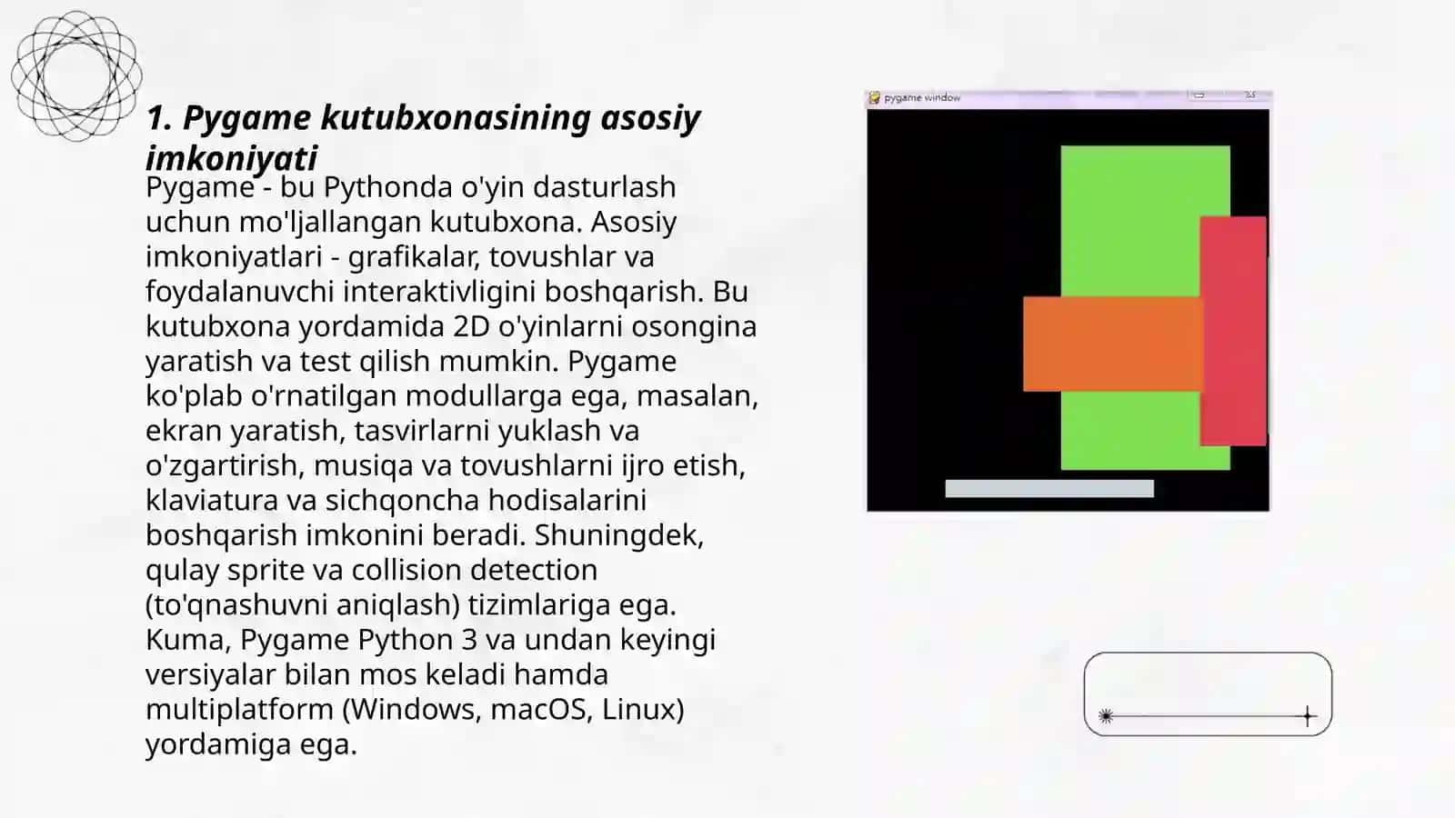 Pygame va pygame kutubxonasi 3