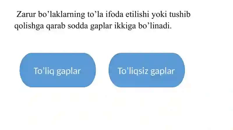 Gapning zaruriy bo'laklari ishtirokiga ko'raturi 3