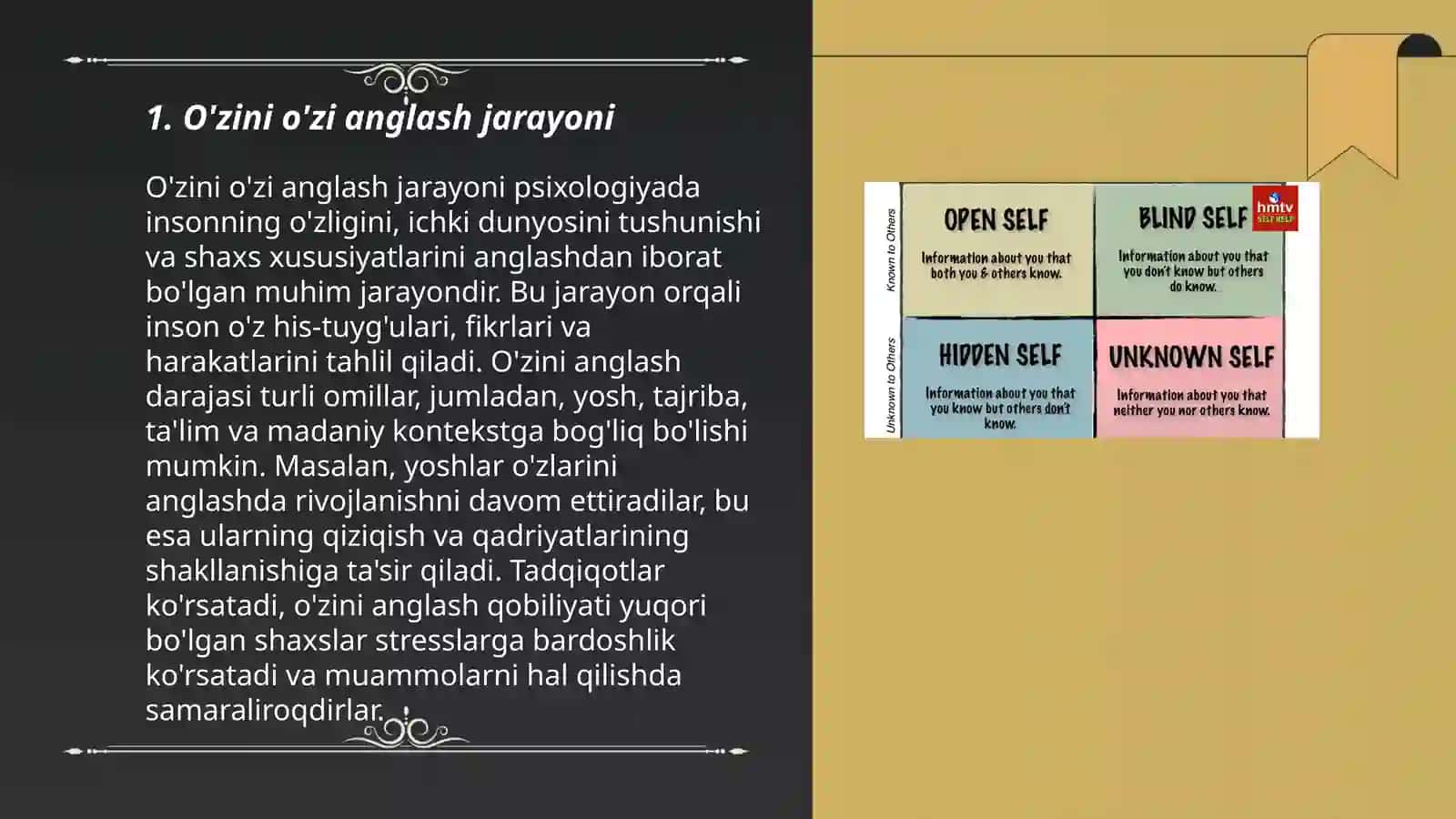 O'zini o'zi anglashning yetakchi funksiyasi 3