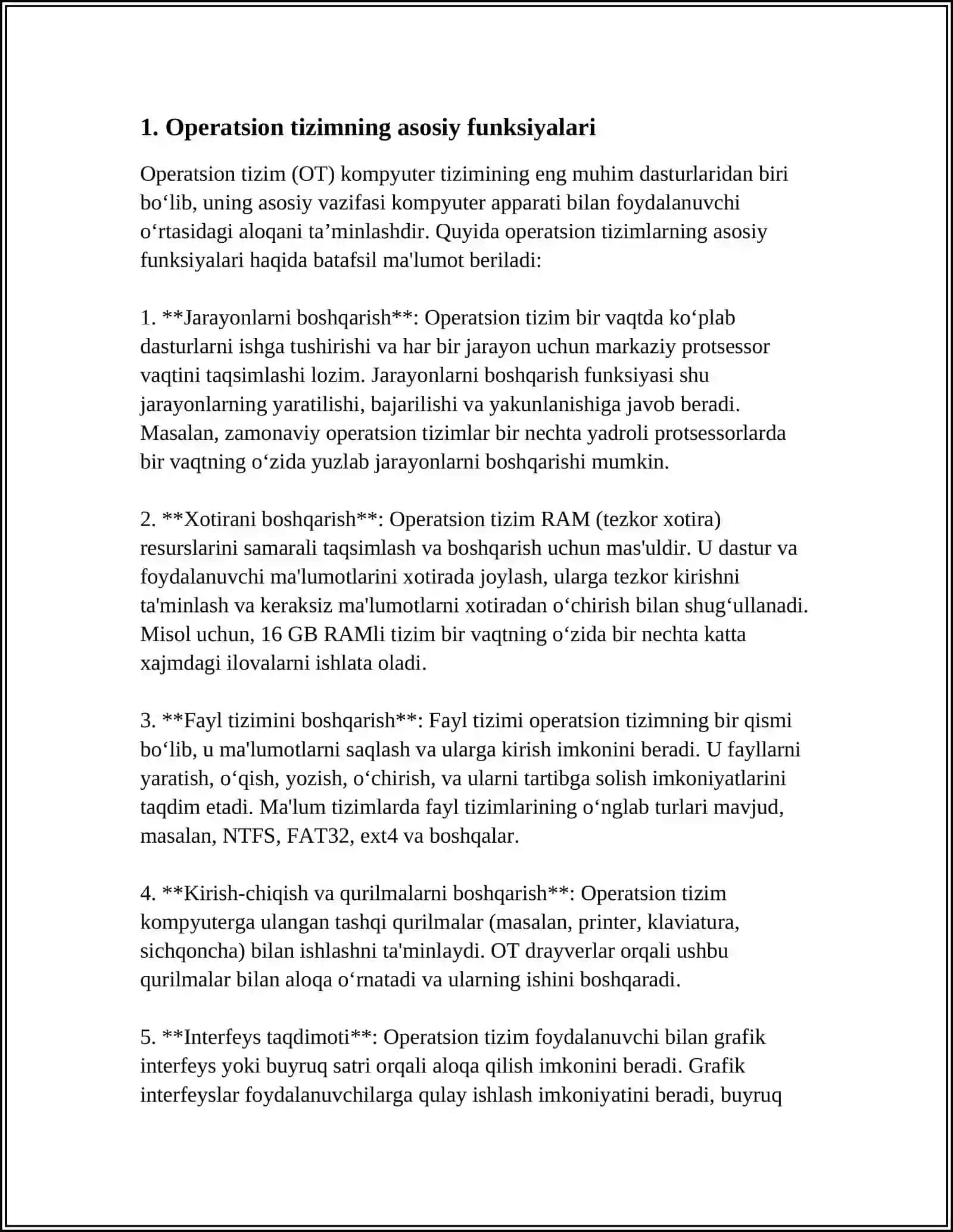 OPERATSIYON TIZMLAR:WINDOWS, LINUX VA MACOS ASOSLARI 3