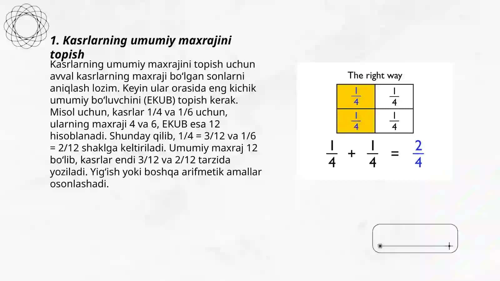 Algebraik kasrlarni qo'shish va ayirish 3
