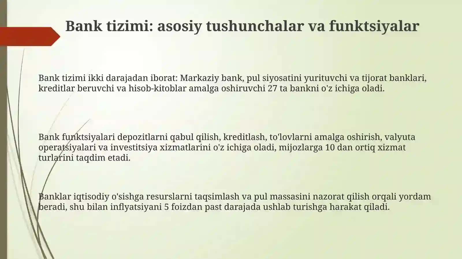 Bank tizmi va uning fuqorolar hayotidagi oʻrni 3