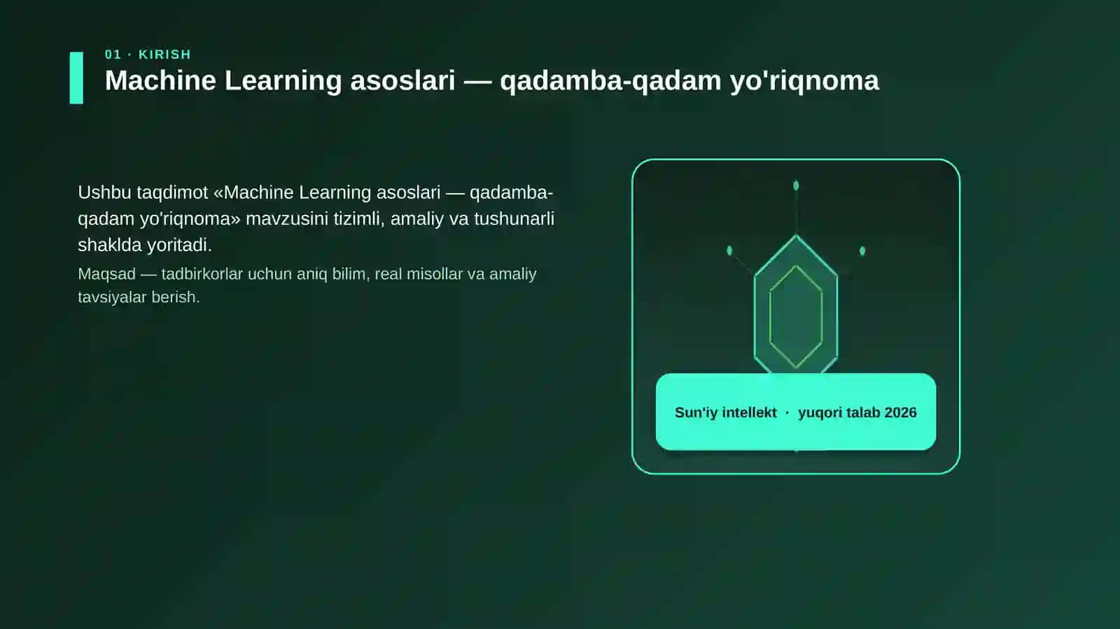 Machine Learning asoslari — qadamba-qadam yo'riqnoma 3