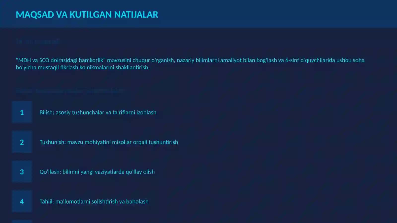 MDH va SCO doirasidagi hamkorlik 3