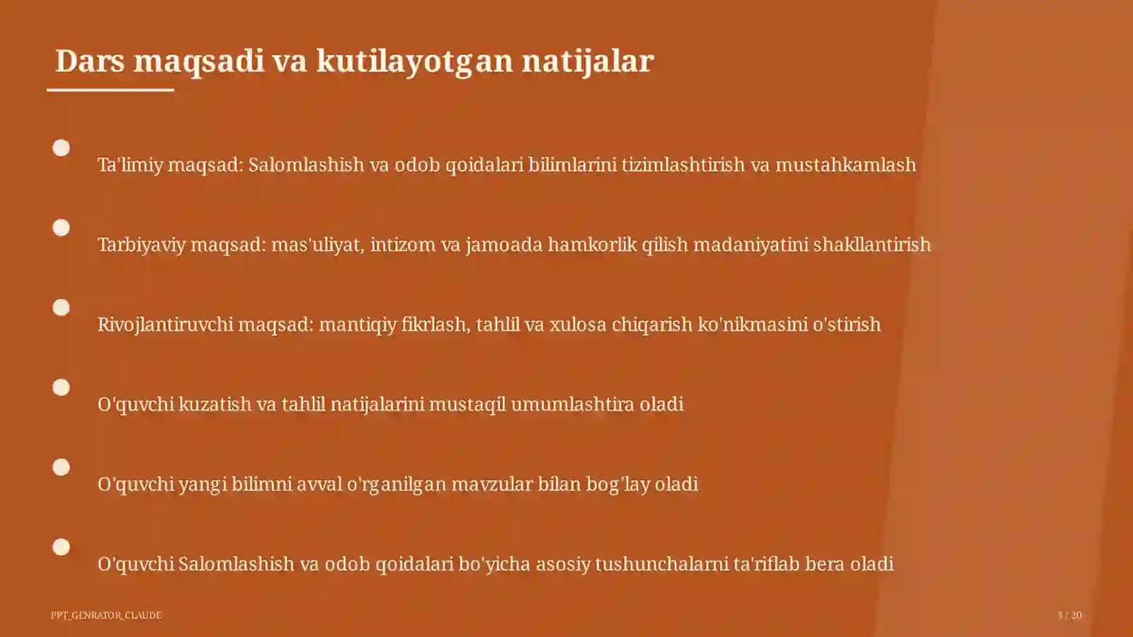 Salomlashish va odob qoidalari (1-sinf) 3