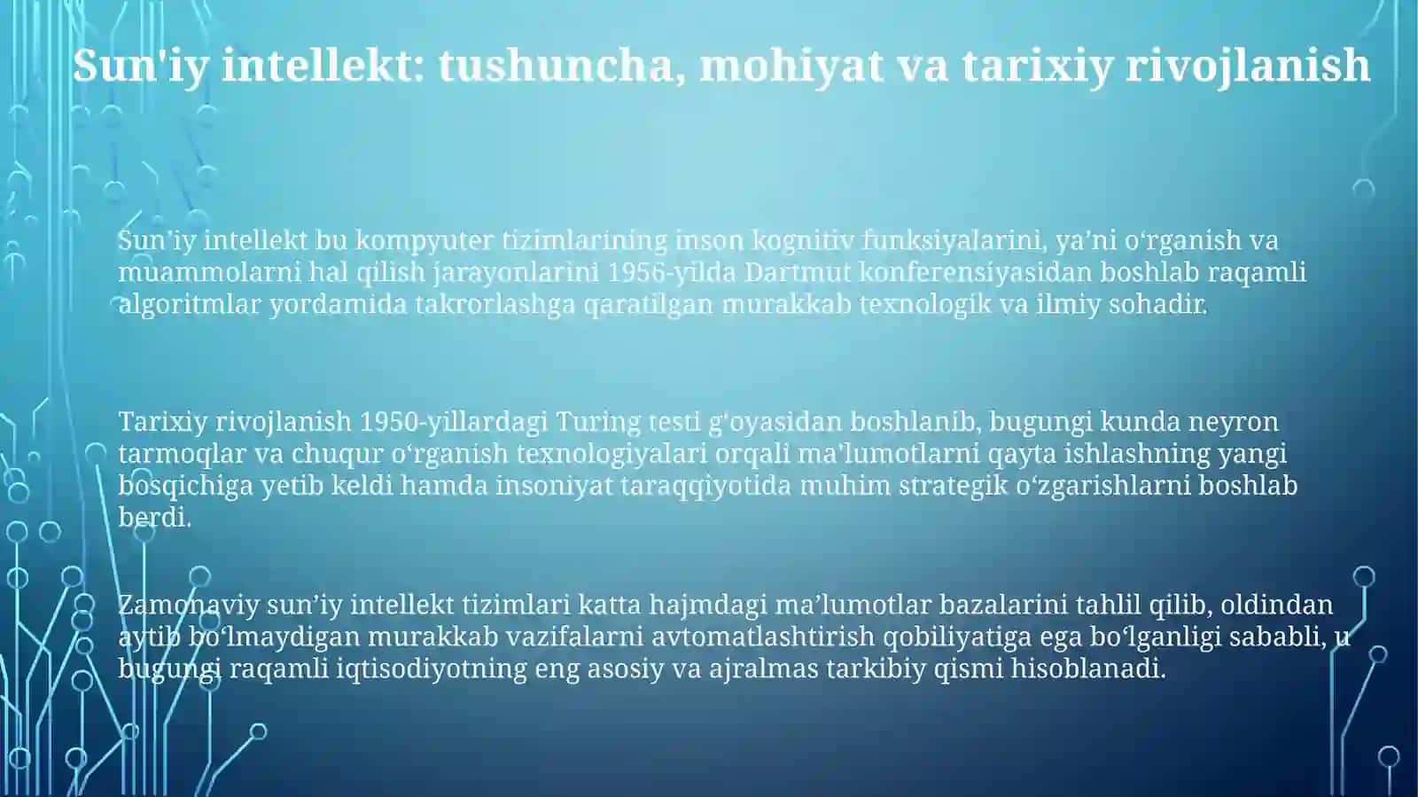 Sunʼiy intellektni joriy qilish - davr talabi 3