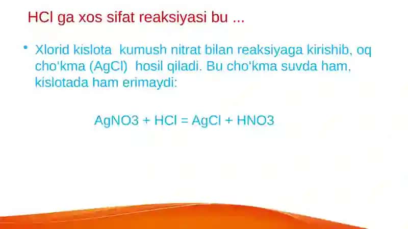 Xlorid kislata, galogenidlar va yod uchun sifat reaksiyasi 3