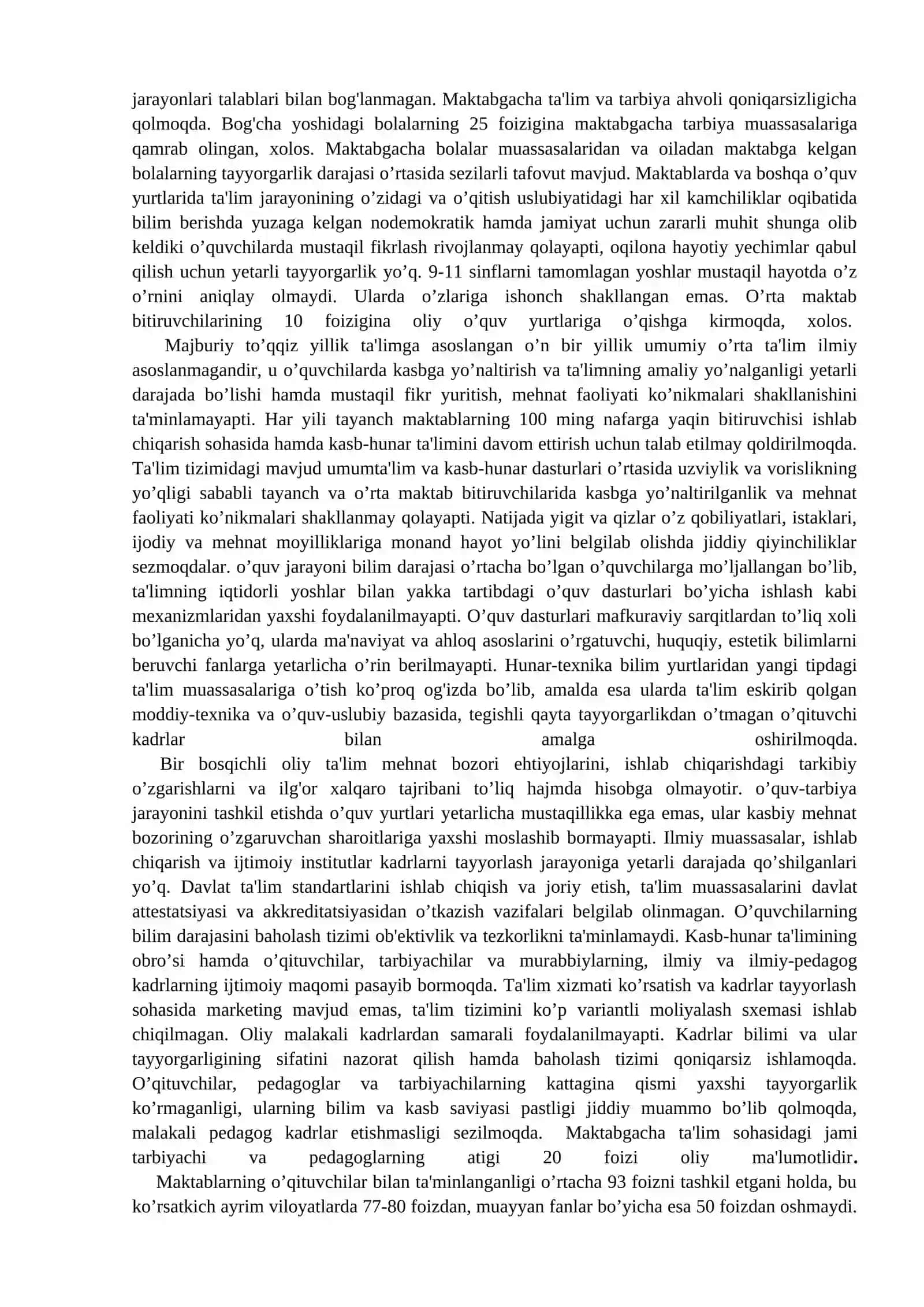 O’ZBEKISTON RESPUBLIKASI Kadrlar tayyorlash milliy dasturi 3