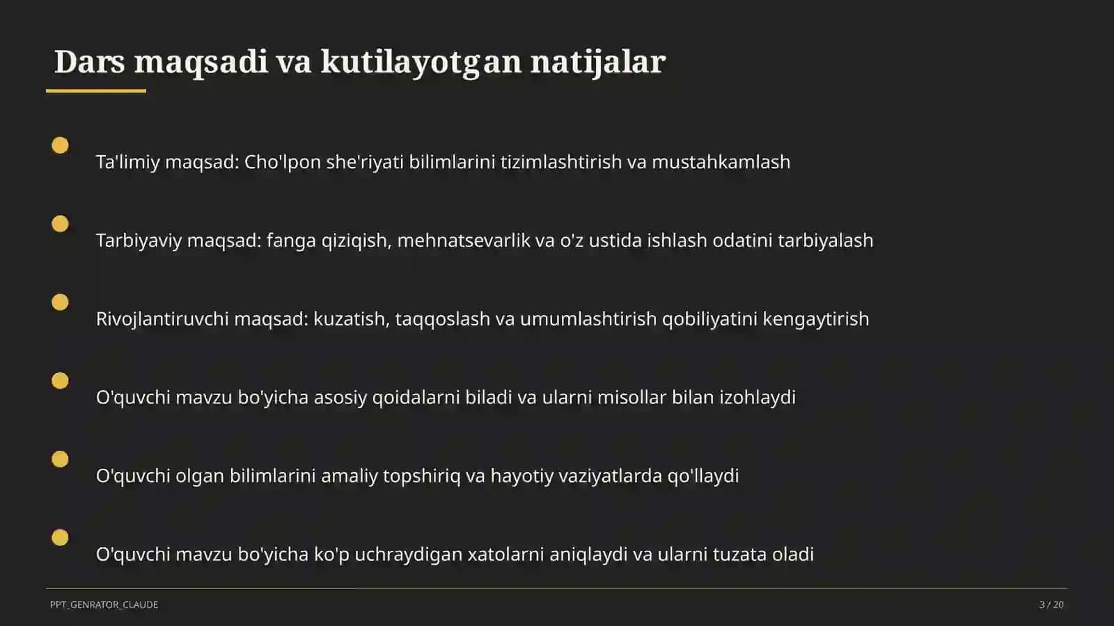 Cho'lpon she'riyati (7-sinf) 3