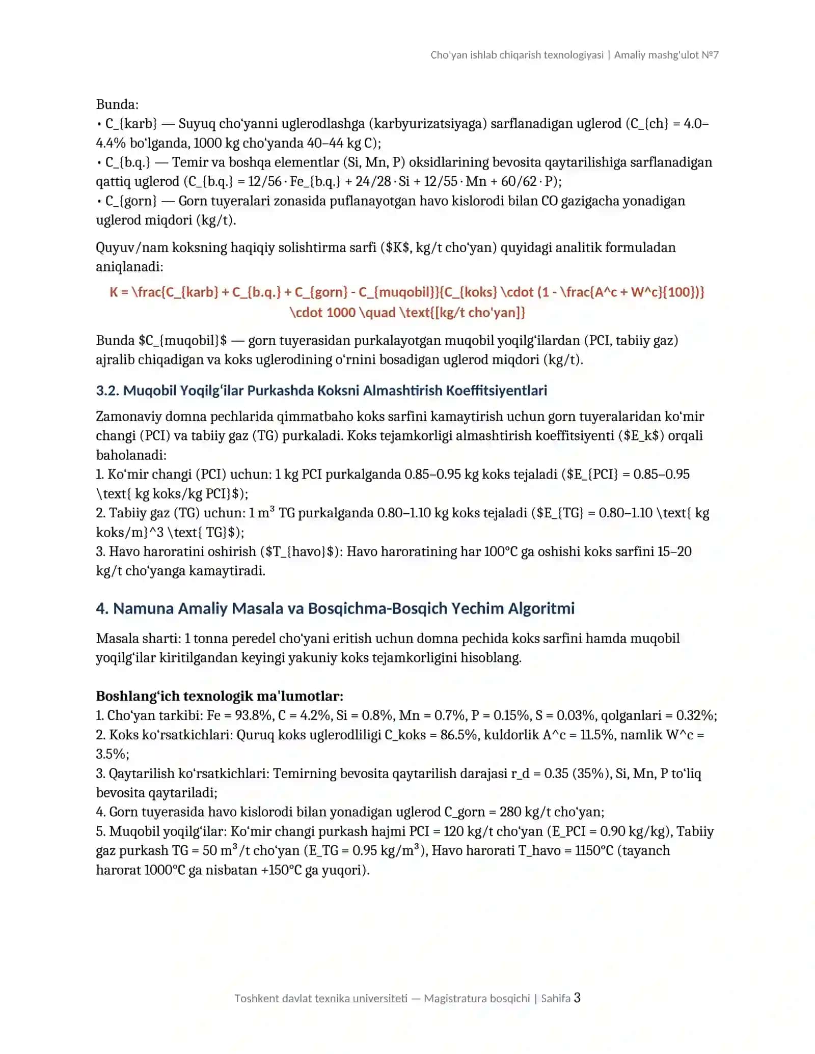 Cho'yan ishlab chiqarish texnologiyasi 3
