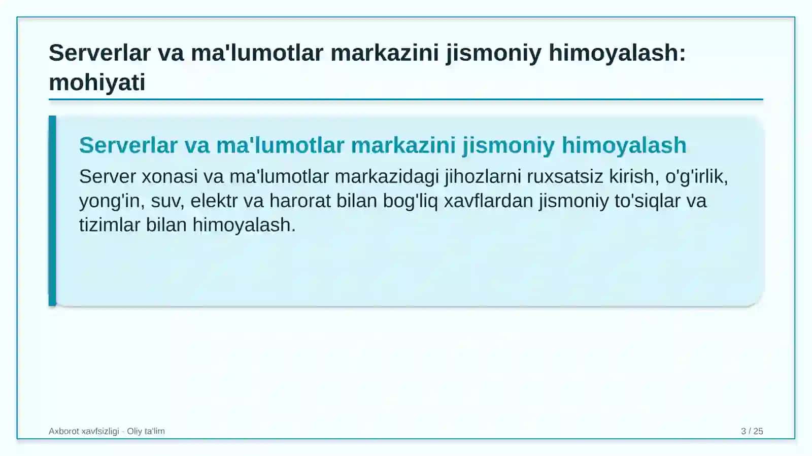 Ta'mirlash-pardozlash ishlarida serverlar va ma'lumotlar markazini jismoniy himoyalash 3