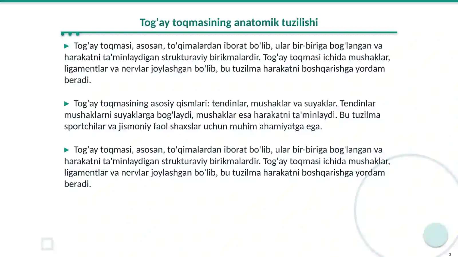 Togʼay va suyak toqmalarning tuzilishini oʻrganish 3