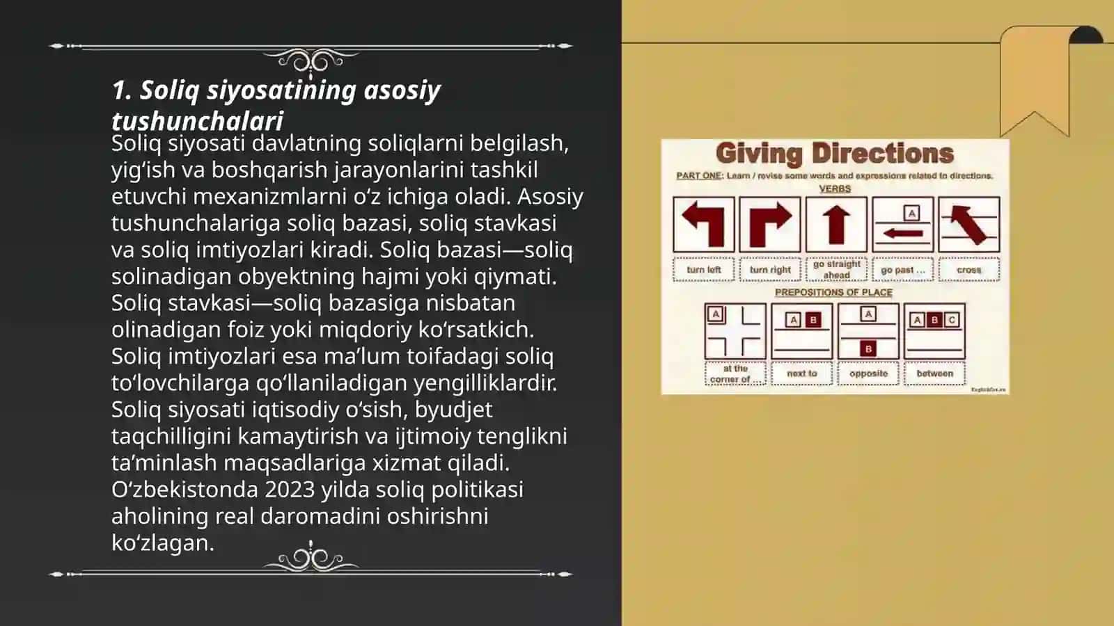 Soliq siyosati yonalishlari va Soliq tizimiga kirish 3