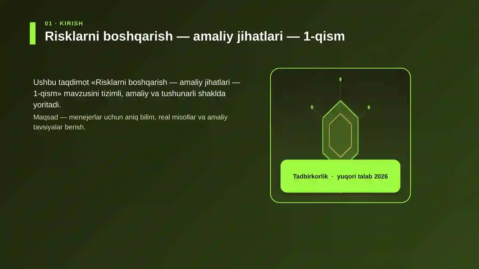 Risklarni boshqarish — amaliy jihatlari — 1-qism 3