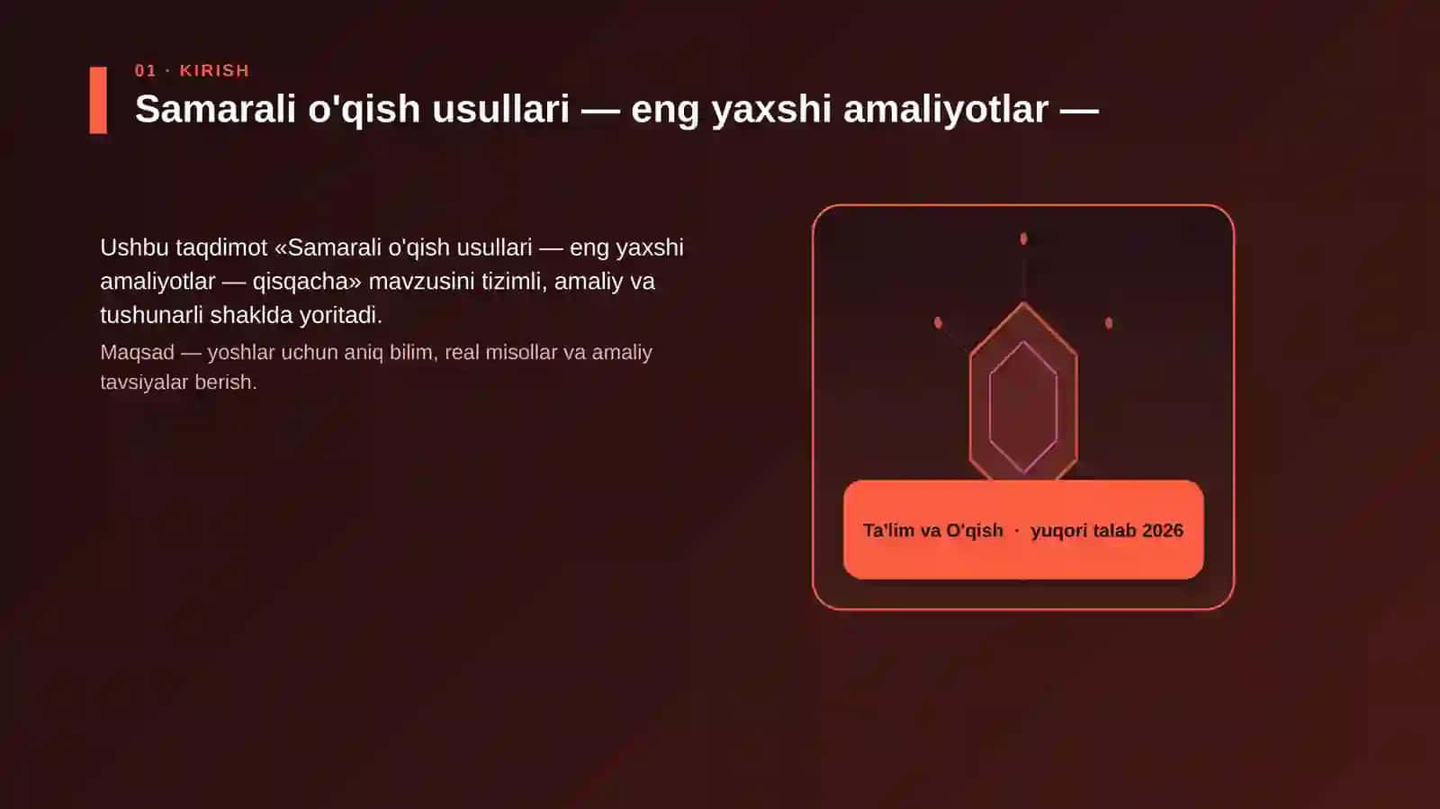 Samarali o'qish usullari — eng yaxshi amaliyotlar — qisqacha 3