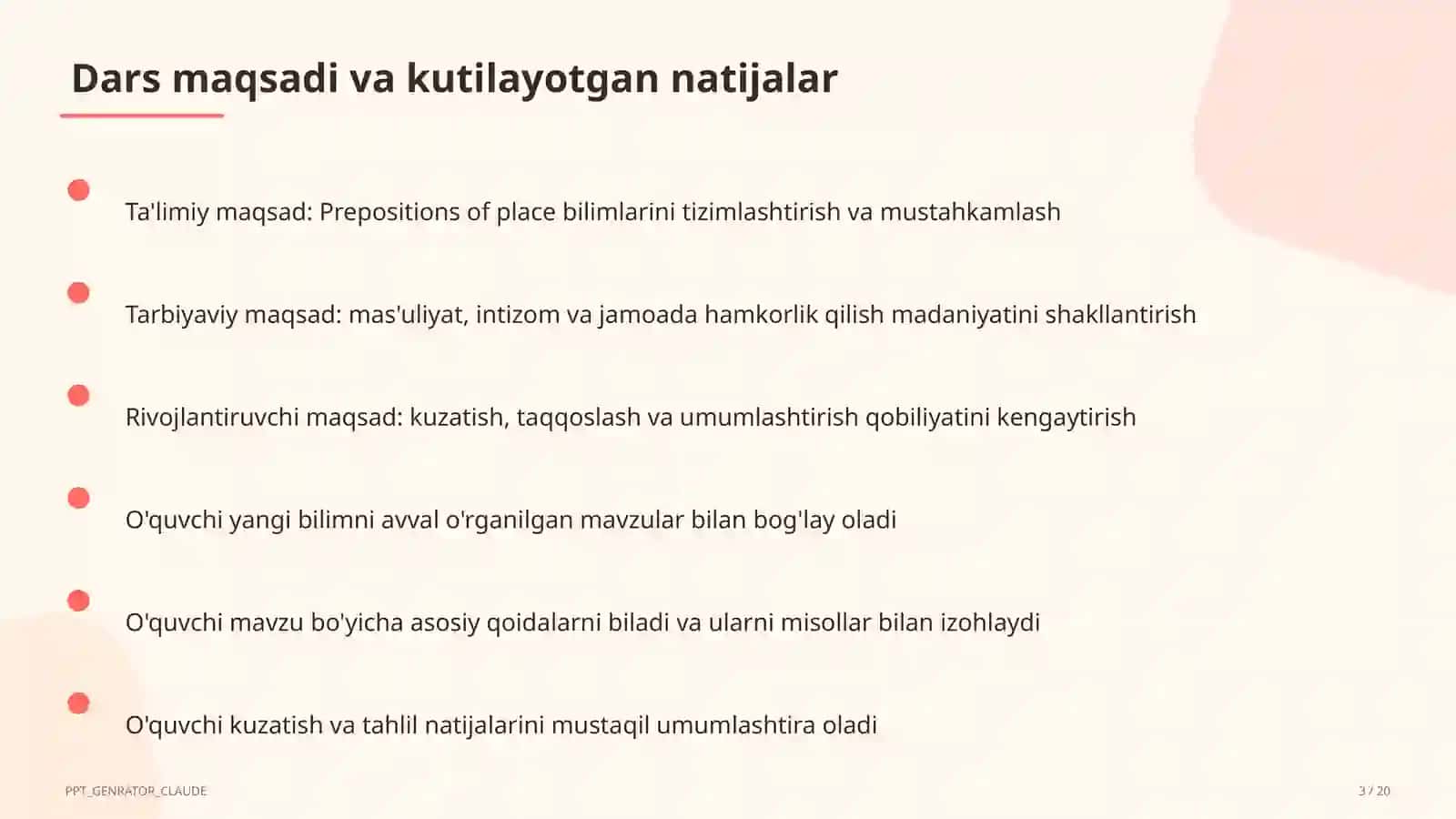 Prepositions of place (4-sinf) 3