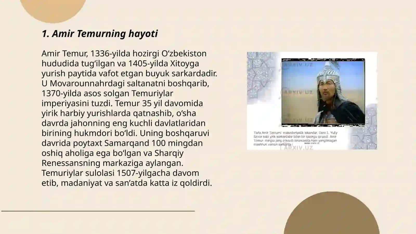 Amir Temurning hayoti 3