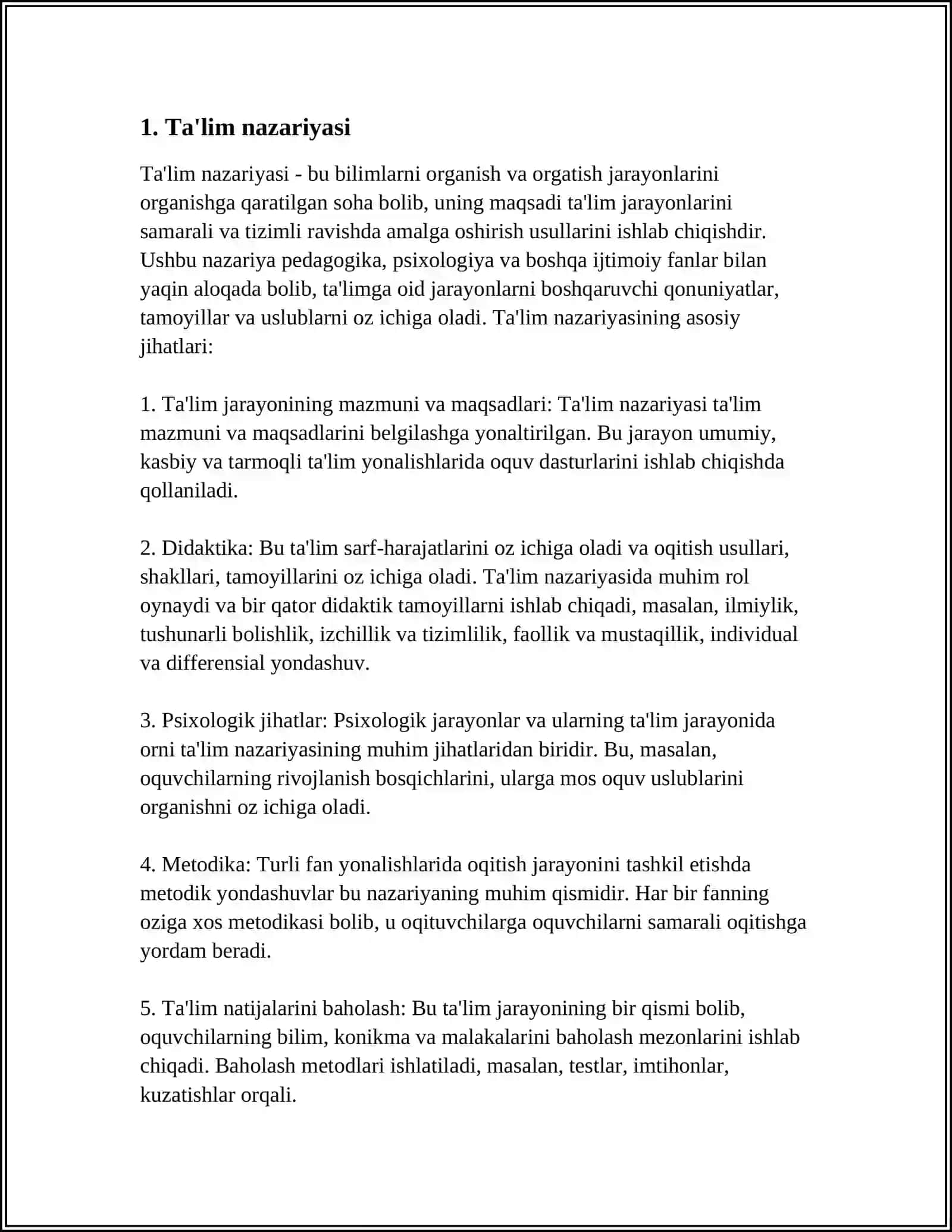 DIDAKTIKA PEDAGOGIK TAʼLIM NAZARIYASI SIFATIDA OID GLOSSARIY TUZISH 3