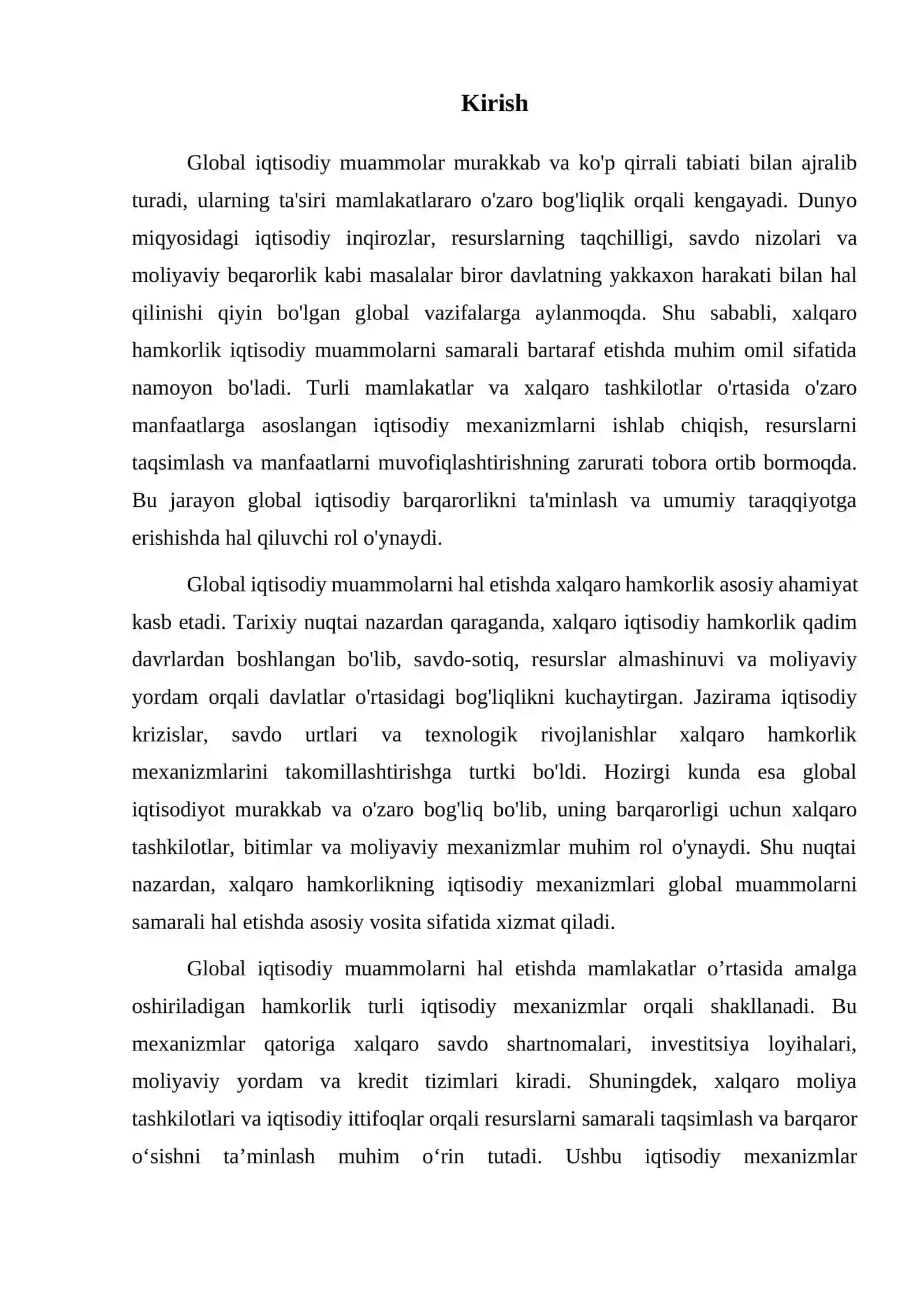 Global iqtisodiy hamkorlikning iqtisodiy mexanizmlari 3