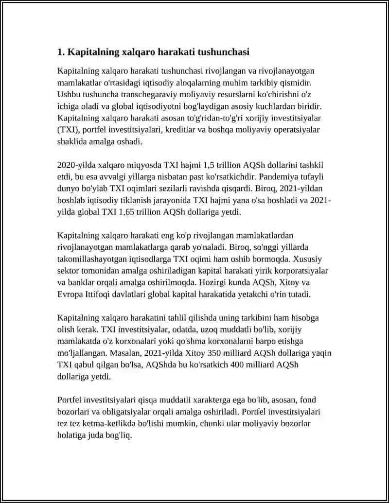 Kapitalning xalqaro harakati va uning shakllari 3