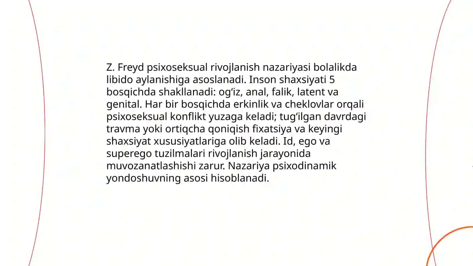 Yosh davrlarni tabaqalashtirish. Z. Freyd talqinida 3